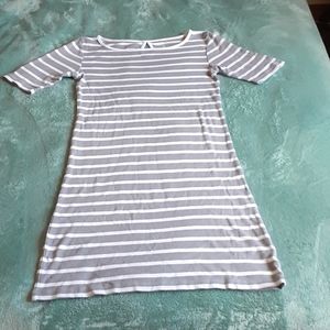 Grey and white striped dress